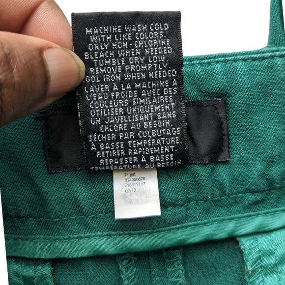 Mossimo Pants Straight leg business casual cotton blend size 2 Teal Green - Picture 9 of 11